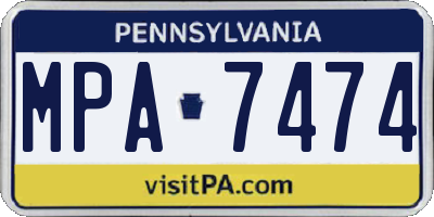 PA license plate MPA7474