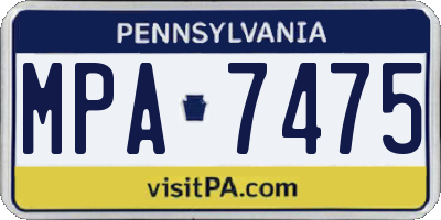 PA license plate MPA7475
