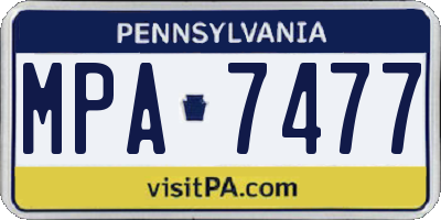 PA license plate MPA7477