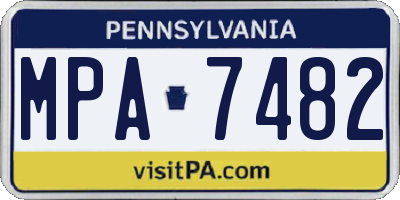 PA license plate MPA7482