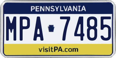 PA license plate MPA7485