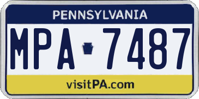 PA license plate MPA7487