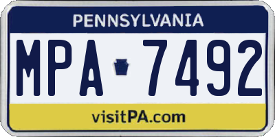 PA license plate MPA7492