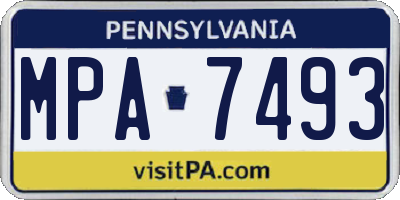 PA license plate MPA7493