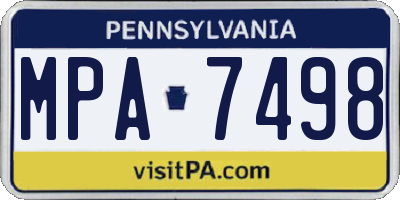 PA license plate MPA7498