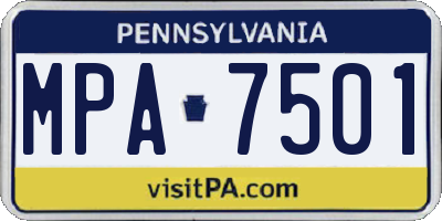 PA license plate MPA7501