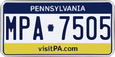 PA license plate MPA7505