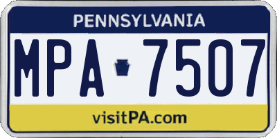 PA license plate MPA7507