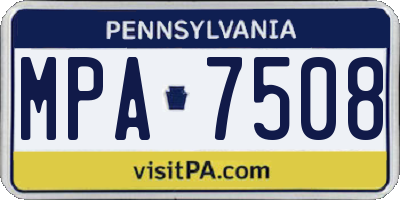 PA license plate MPA7508