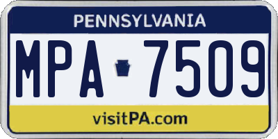 PA license plate MPA7509