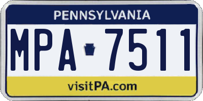 PA license plate MPA7511