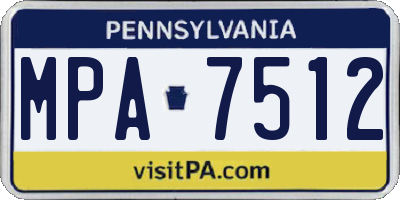 PA license plate MPA7512