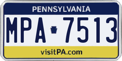 PA license plate MPA7513