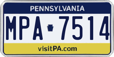 PA license plate MPA7514