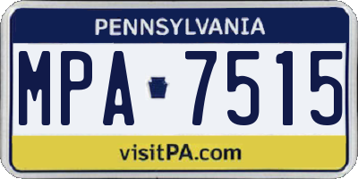 PA license plate MPA7515
