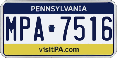 PA license plate MPA7516