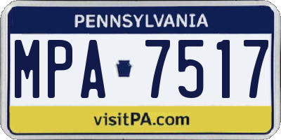 PA license plate MPA7517
