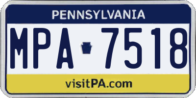 PA license plate MPA7518