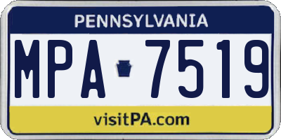 PA license plate MPA7519