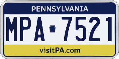 PA license plate MPA7521