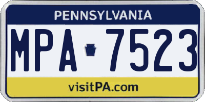 PA license plate MPA7523