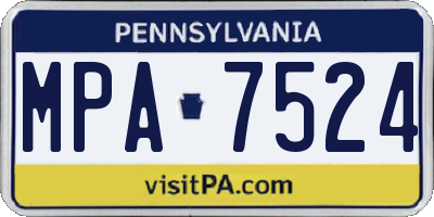 PA license plate MPA7524
