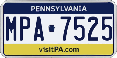 PA license plate MPA7525