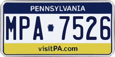 PA license plate MPA7526