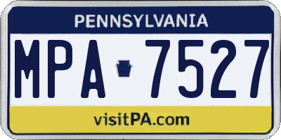 PA license plate MPA7527