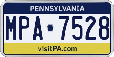 PA license plate MPA7528