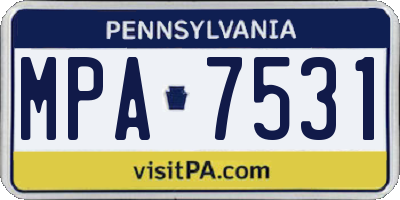 PA license plate MPA7531