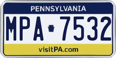 PA license plate MPA7532
