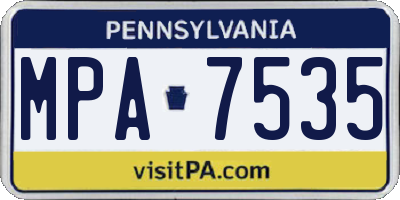 PA license plate MPA7535
