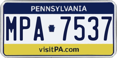 PA license plate MPA7537
