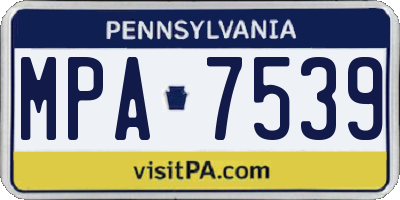 PA license plate MPA7539