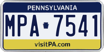 PA license plate MPA7541