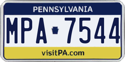 PA license plate MPA7544