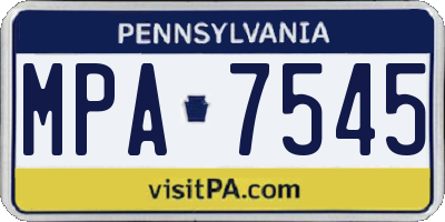 PA license plate MPA7545