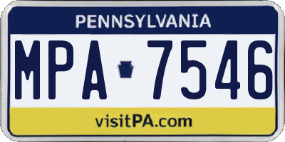 PA license plate MPA7546