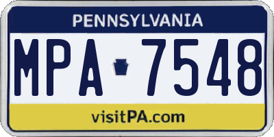 PA license plate MPA7548