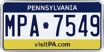 PA license plate MPA7549