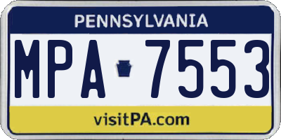 PA license plate MPA7553