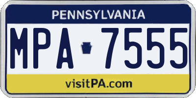 PA license plate MPA7555