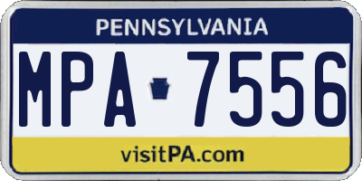 PA license plate MPA7556