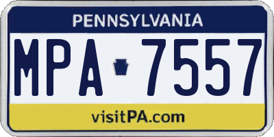 PA license plate MPA7557