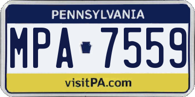 PA license plate MPA7559