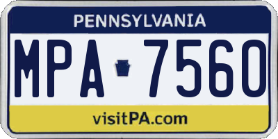 PA license plate MPA7560
