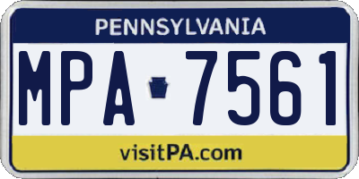 PA license plate MPA7561