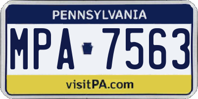 PA license plate MPA7563