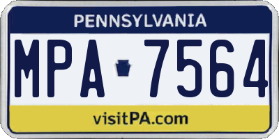 PA license plate MPA7564